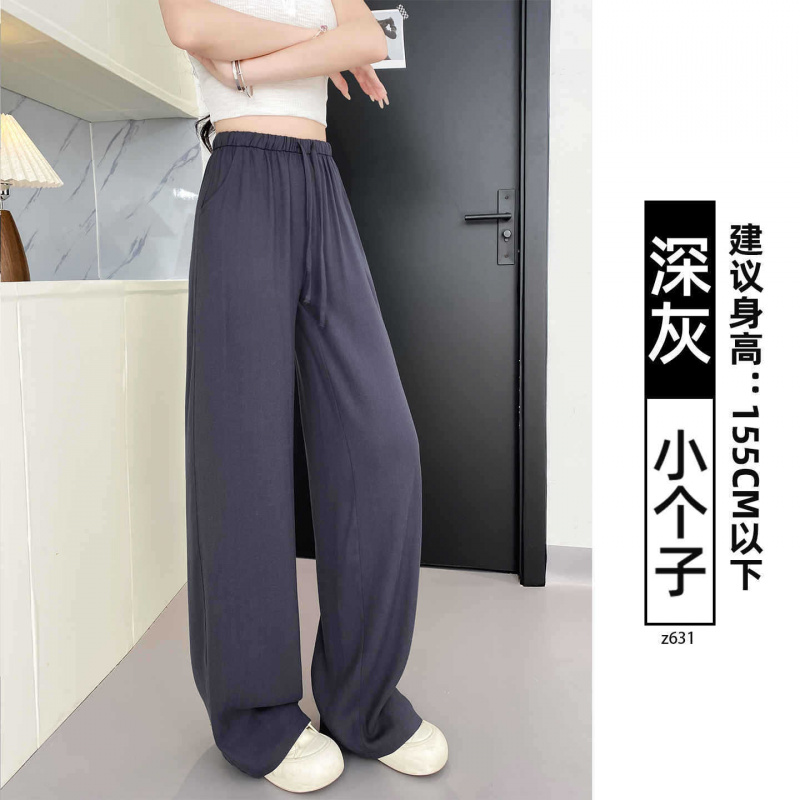 藏青色亚麻阔腿裤女新款夏季胖mm大码绝美裤子棉麻宽松休闲裤