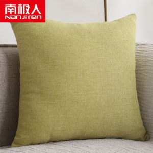 素色混纺棉麻加厚正方形靠枕纯色家用沙发靠垫大抱枕客厅靠背枕垫
