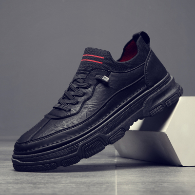 Ideamini秋冬季男鞋英伦风皮靴工装鞋马丁靴低帮加绒保暖棉鞋男士短靴潮鞋靴子