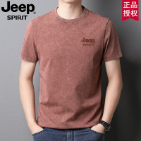 JEEP吉普夏季新款圆领T恤男士短袖透气日常透气休闲