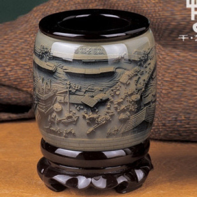 办公桌笔筒创意时尚桌面摆件韩国小清新复古可爱教师节三维工匠沙金大展鸿图