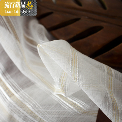 现代简约窗沙 柔沙帘 白色窗帘纱 北欧客厅隔断卧室窗纱飘窗纱帘 三维工匠