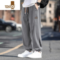 YANXU男士藏青色运动裤子男韩版潮流2023新款高街束脚卫裤夏季薄款男裤