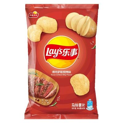 乐事薯片多口味休闲零食小吃办公室休闲零食 烧烤味40g*10袋