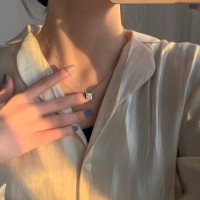 s925纯银简约闪钻项链女小众设计感网红超仙森系颈链锁骨链送女朋友老婆情人节七夕生日礼物