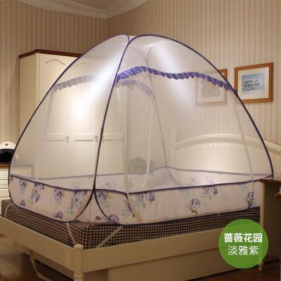 家柏饰(CORATED)免安装蚊帐蒙古包三开拉链加密坐床1.2米1.5/1.8m2床家用