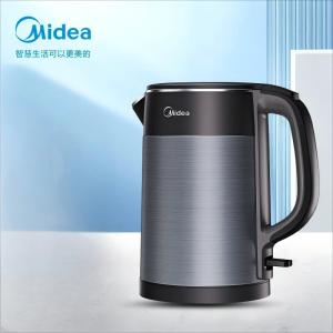 美的(Midea)电热水壶烧水壶无缝全钢食品级304不锈钢双层防烫MK-HJ1511