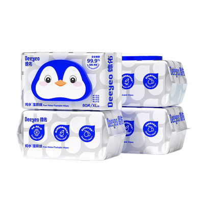 德佑湿厕纸80片*4包加大加厚纯水贤草版2007DYWP079