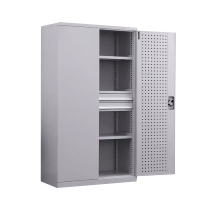 阿拉贡重型工具柜加厚物件工具储物柜工厂铁皮柜汽修厂零件收纳柜白色四层二抽带挂板