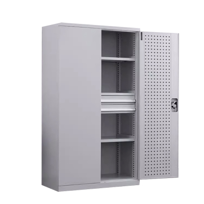 阿拉贡重型工具柜加厚物件工具储物柜工厂铁皮柜汽修厂零件收纳柜白色四层二抽带挂板