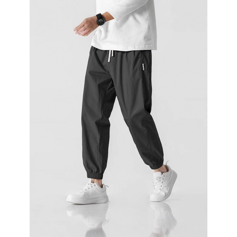 夏季束脚九分裤男生薄款直筒休闲长裤潮流潮牌宽松百搭裤