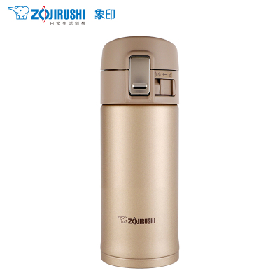 象印(ZOJIRUSHI)保温杯SM-KR36双层真空保冷保温杯高档进口304不锈钢男女款车载单手杯子金色弹盖杯