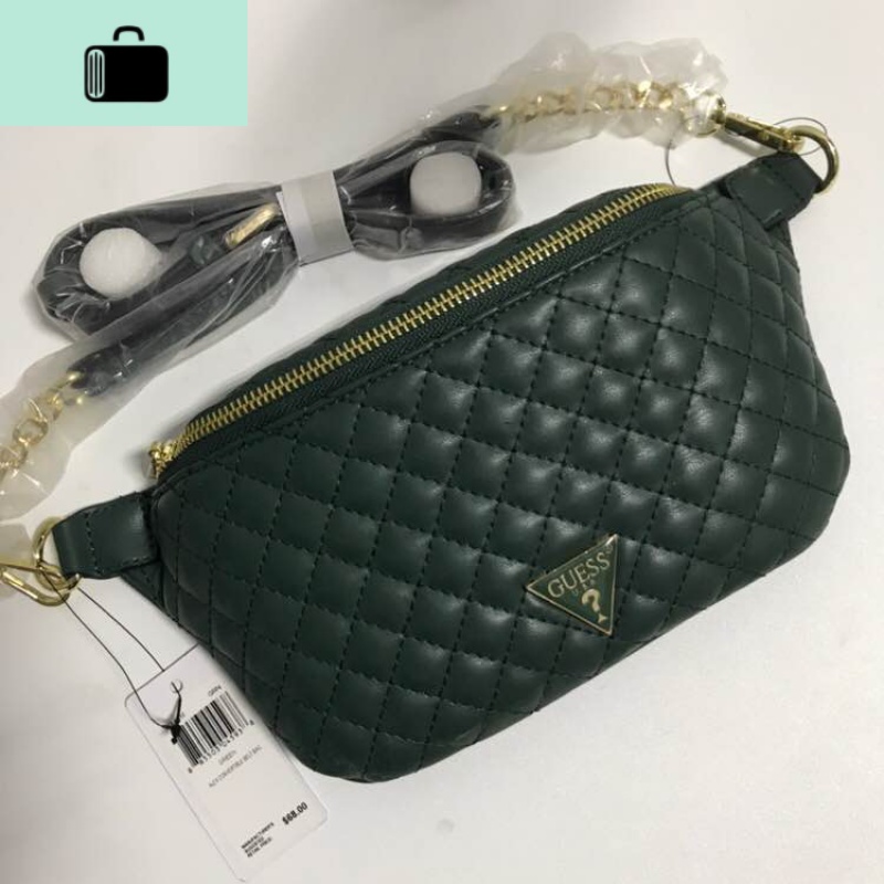流浪胸包墨绿双肩带链条菱格单肩斜跨女实用猜家新款方腰包NEW LAKE女斜挎包