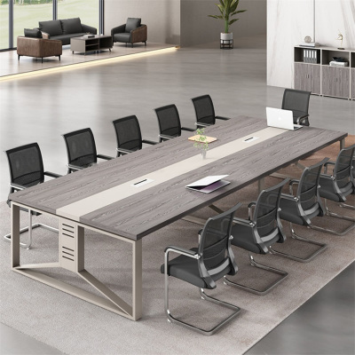 易企采 450*140CM办公家具会议桌长桌小型简约现代长条桌培训桌洽谈桌办公桌椅组合