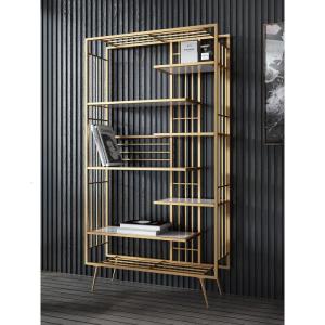 小木槿轻奢铁艺书架北欧风简约客厅置物架现代书房书柜落地展示架