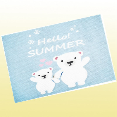 家柏饰(CORATED)小学生餐垫 儿童餐桌垫防水防油风布艺午餐隔热垫一年级餐垫布 牵手熊[四片装] 30*45