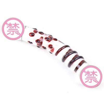 桃色缘 冰感涨爽自嗨玩仿真玻璃阳具 sm成人情趣用品激情男女用器具SM调情另类玩具性道具 C款蓝色螺纹仿真水晶阳具