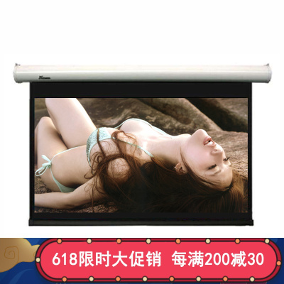 经科JK电动不带拉绳投影幕布M3-FI/300s玻纤幕灰幕119寸16:10