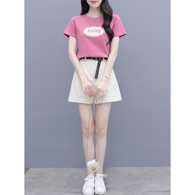 班俏BANQIAO小个子穿搭显高套装女2021年夏季新款休闲时尚洋气减龄短裤两件套