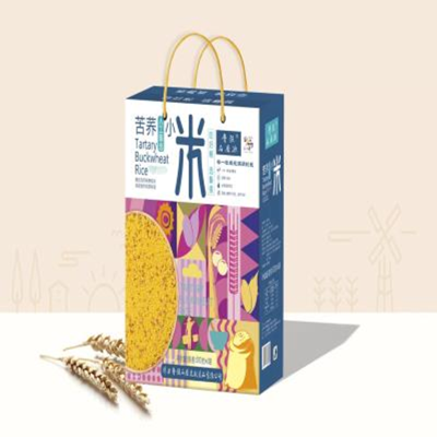 鲁强石磨源 苦荞小米礼盒 酥田箱装