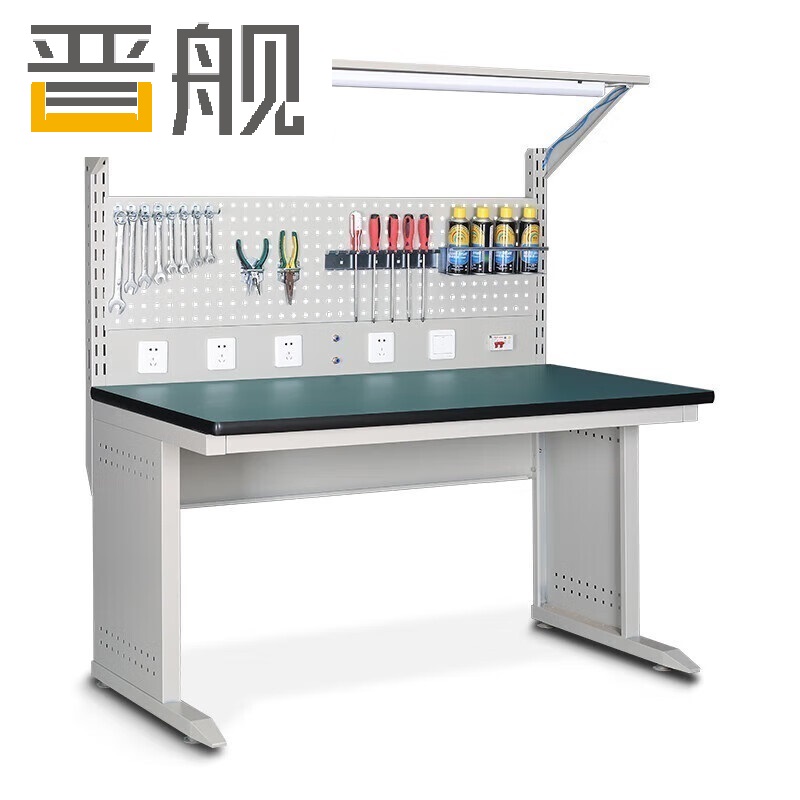 晋舰防静电工作台车间流水线操作台带灯工具桌1.8米单桌+620挂板+套餐
