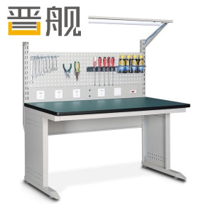 晋舰防静电工作台车间流水线操作台带灯工具桌1.8米单桌+620挂板+套餐