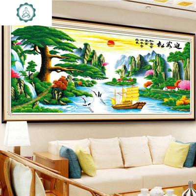 封后(FENGHOU)2020新款客厅山水风景5D贴钻砖石秀十字绣满钻钻石画2019全贴满钻-魔方圆钻220X10