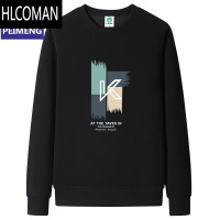 HLCOMAN薄款圆领卫衣男女同款宽松长袖套头加绒T恤打底衫
