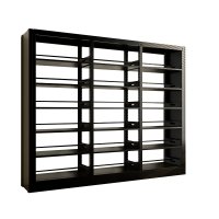 臻远ZY4072618 钢制书架资料架 双面6层一列三组黑色 2800*450*2000mm