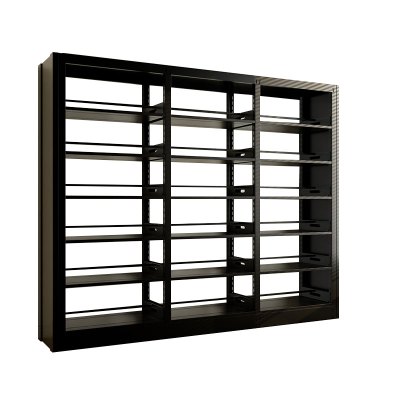 臻远ZY4072618 钢制书架资料架 双面6层一列三组黑色 2800*450*2000mm