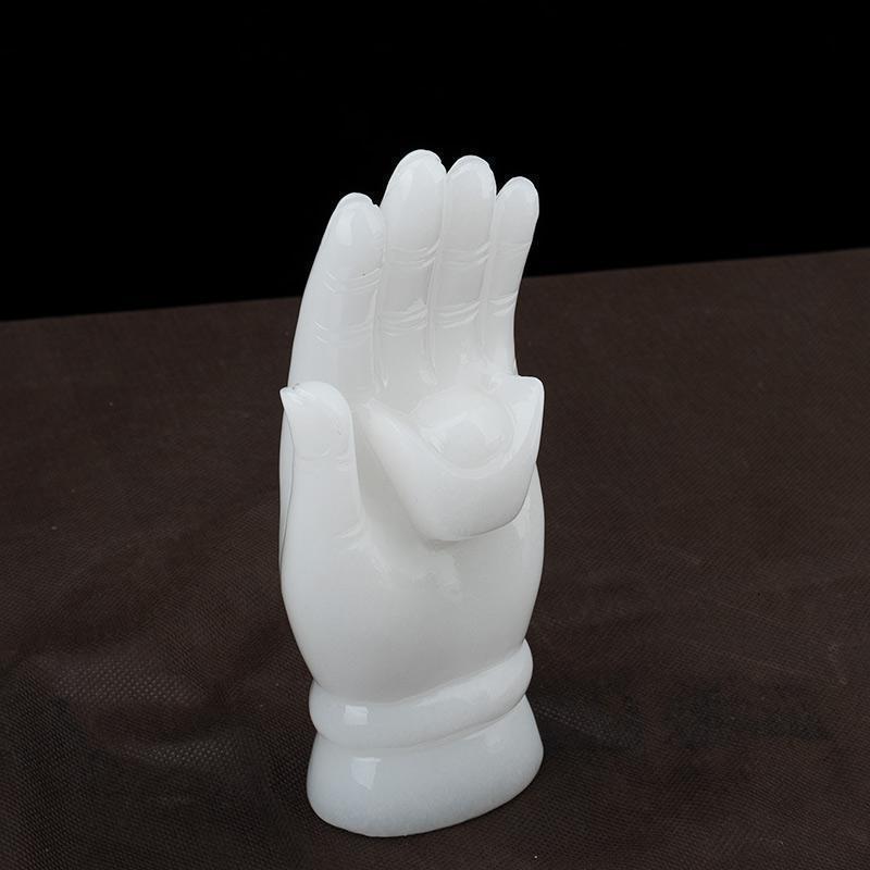 家柏饰(corated)玉石佛手发财手伸手来财摆件势家居摆件