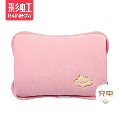 彩虹免洗亲肤绒插手电热暖手宝T322-L 粉色