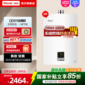 Rinnai/林内 燃气热水器家用强排式变频恒温天然气16升16QD01防风防冻C01/D01