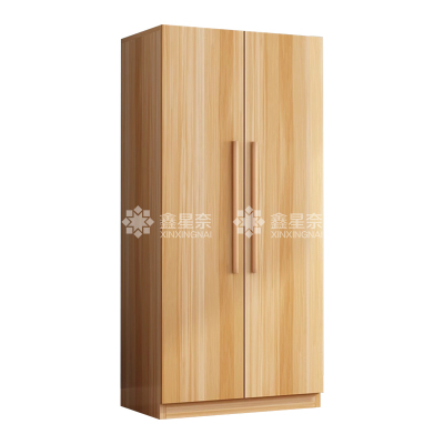 鑫星奈XXN4022319简约木质衣柜衣服收纳柜 浅胡桃色双门