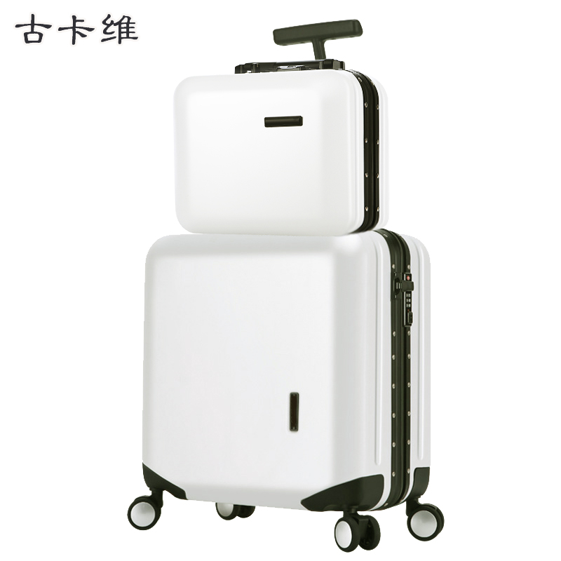 古卡维 子母登机箱 白色18寸铝框款6009TA