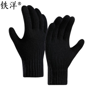 铁洋 可触屏冬季保暖手套 棉手套 羊驼绒针织加厚-01 双
