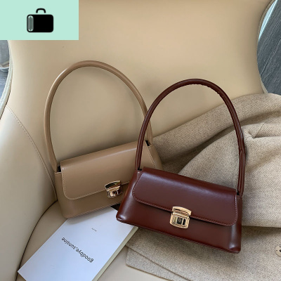 上新秋冬港风复古法棍包女包2019新款韩版百搭质感洋气单肩手提包NEW LAKE