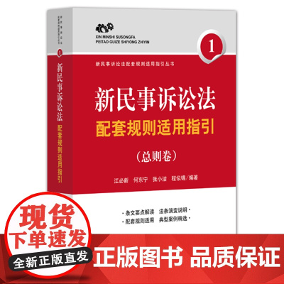 正版 新民事诉讼法配套规则适用指引(总则卷) 江必新著 9787511880666 法律出版社