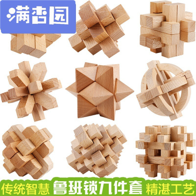 舒弗（LACHOUFFE)2021新款传统智慧儿童鲁班锁积木玩具木质鲁班孔明锁大人学生建筑玩具木制6-8-12岁