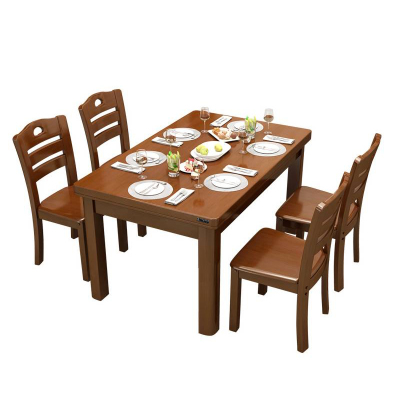 合祥源 简约实木餐桌椅组合一桌四椅 1200*750*760mm/套