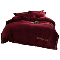 美帮汇被套单件简约 北欧毛毛被罩双面绒冬季加绒金丝绒一米八珊瑚绒