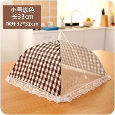 菜罩可饭罩小号食物罩饭菜家用盖菜罩长方形透明大号折叠保护罩 敬平 小号咖色