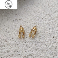 JiMis925银银后挂双线钩子耳钉女日韩小简约港风耳环百搭中性网红耳饰