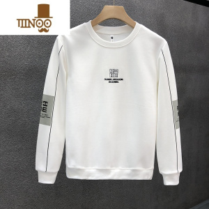 YANXU高品质男士卫衣宽松圆领套头字母刺绣外套男装长袖t