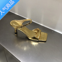 SUNTEK欧美风高跟凉拖鞋女外穿2023年新款夏季细跟方头露趾仙女百搭凉鞋