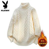 花花公子新款2025冬可翻高领领针织毛衣男