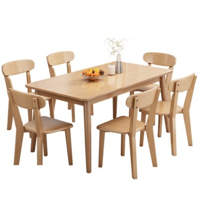 攸形职工餐桌130*80*75cm+6椅套