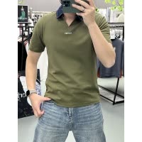 夏季新款短袖简约个性V领Polo衫男士半袖半截袖打底衫T恤男装体恤