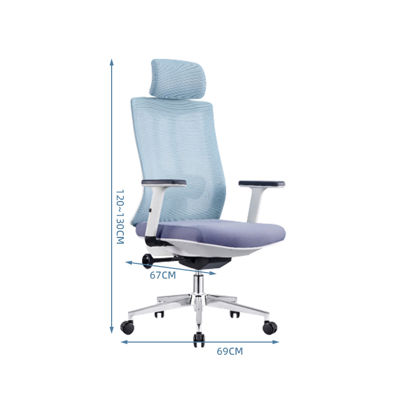 臻远 ZY-6645 办公椅转椅家用网面电脑椅电竞椅学习椅 会议椅 白胶高配