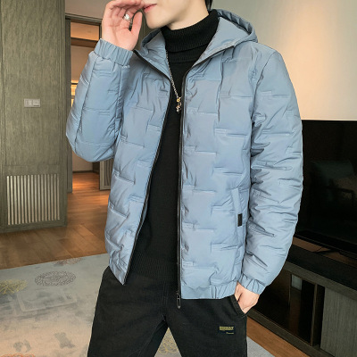 秋冬季新款男士羽绒棉服加厚保暖休闲连帽修身防寒棉衣休闲外套男